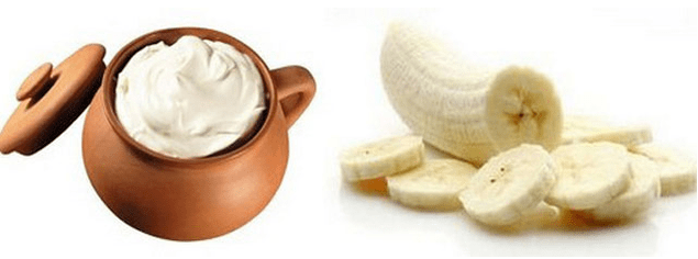 Maska s kiselim vrhnjem i bananom